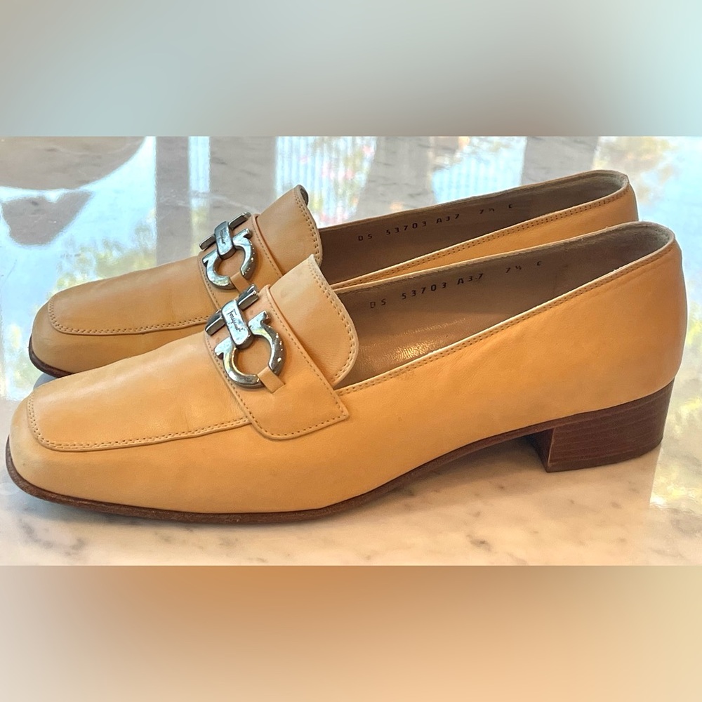 Salvatore Ferragamo Leather Loafers w/ Silver Branded Hardware, 7.5C - Picture 6 of 15